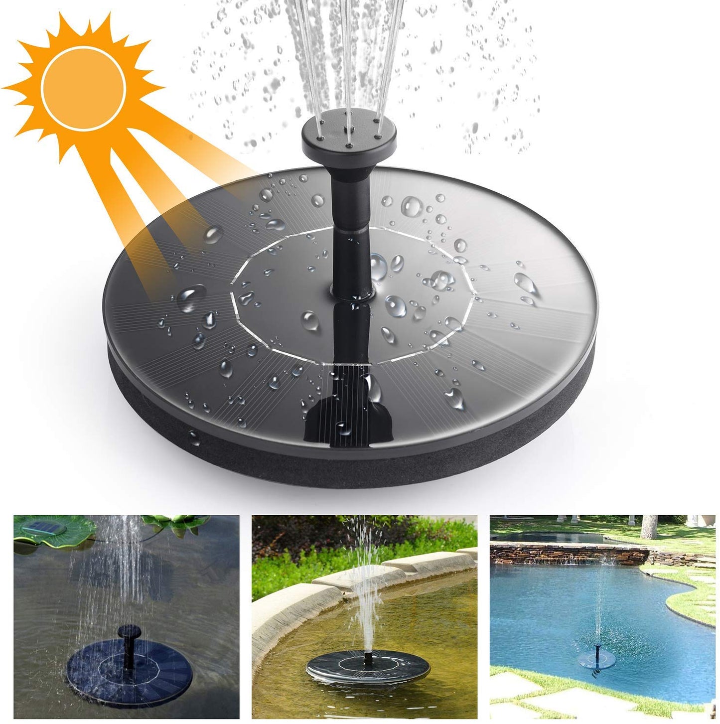 Solar Garden Fountain (16cm)
